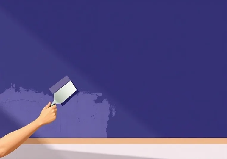 Application d'un enduit décoratif à la lisseuse sur un mur