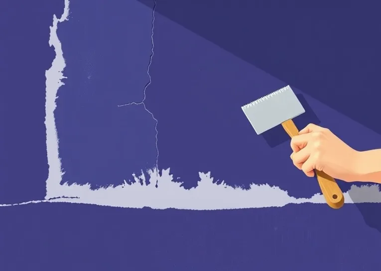 Ponçage et rebouchage des fissures avant mise en peinture